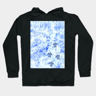 Sea Turtle Babies in the Ocean Watercolor Design Hoodie